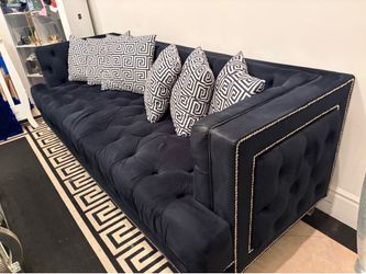 Black velvet sofa Black velvet sofa and loveseat