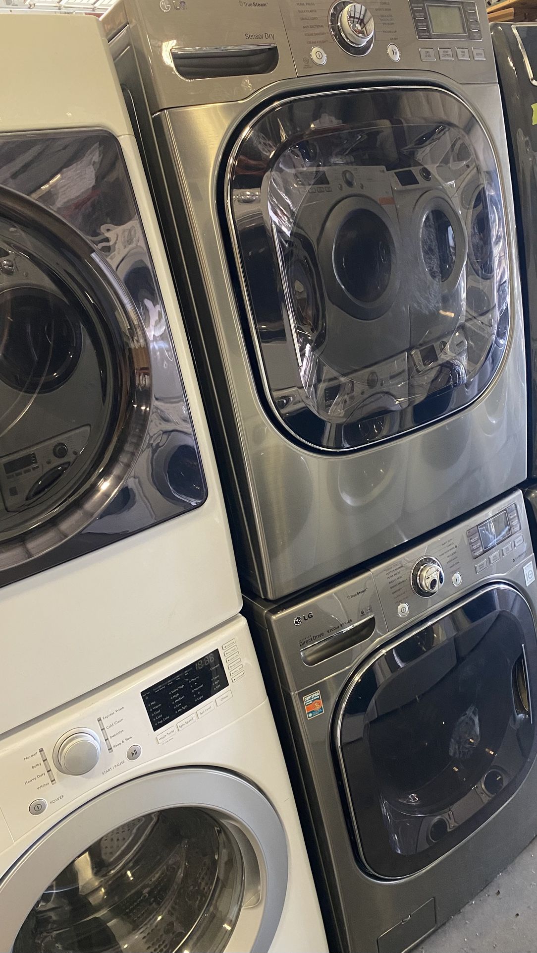 LG XL CAPACITY WASHER & DRYER ELECTRIC SET with WARRANTY, ATTACHMENTS. DELIVERY AVAILABLE