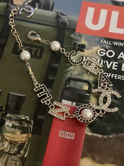 Authentic  CC Alphabet Pearl Gold Plated Bracelet 