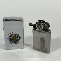 Vintage 1974 Zippo Cancer Zodiac Sign Slim Lighter ~       ~ Rare Find