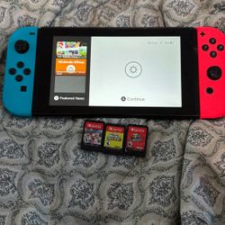 Switch Original 3 Great Games With Original Charger 