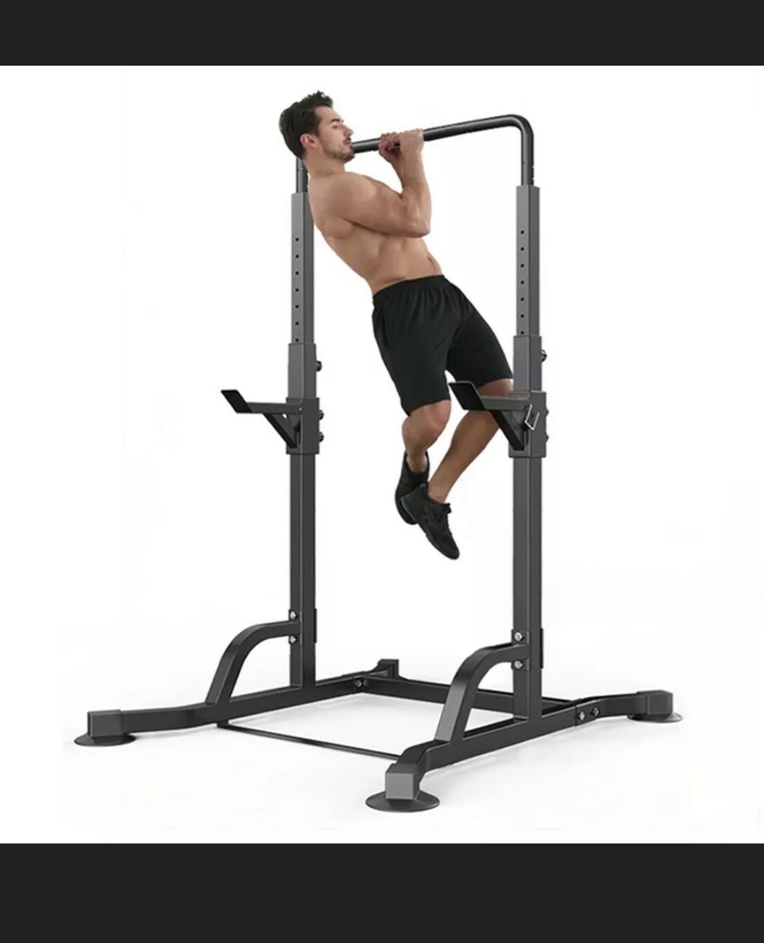 Power Rack Pull Chin-Up Workout Bars Squat Lift Strength Training 550LBs MAX