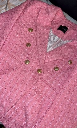 Pink Blazer with Gold Buttons – Worn Once, Size Medium
