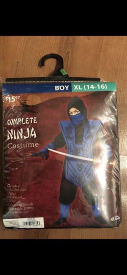 Brand New Boys size 14-16 Ninja Costume 10pcs
