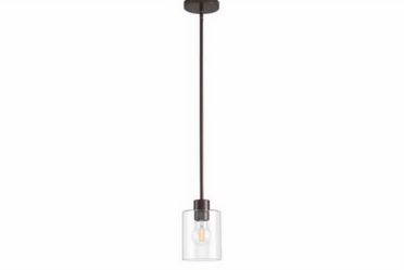 Oil Rubbed Bronze Pendant Light with Clear Glass Shade