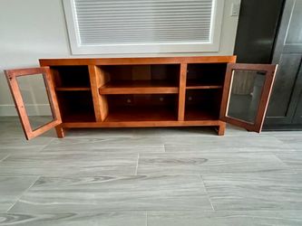 Pecan solid wood tv console