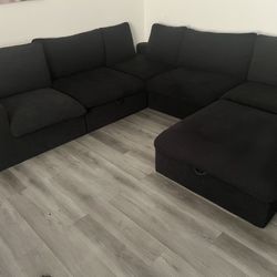 Large Black Sectional
