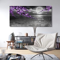 Large Purple Canvas Wall Art – 58” x 29” 
