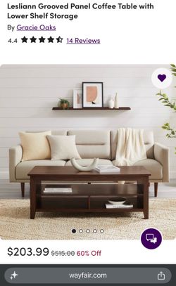 Gracie Oaks Lesliann Grooved Panel Coffee Table