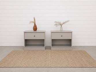 Solid wood cream nightstands.