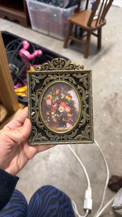 Ornate Brass Baroque Floral Mini Frame