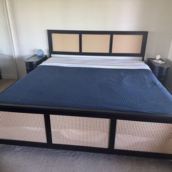Bed, Mattress and two Nightstands