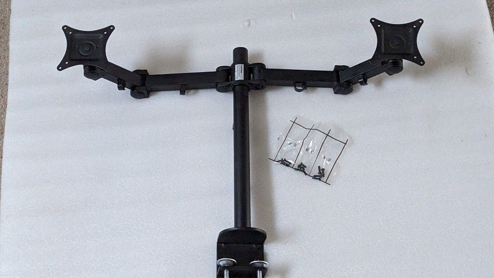 Dual monitor arm metal with hardware