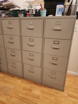 Metal filing cabinets