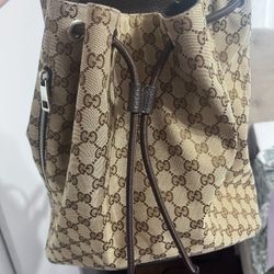 Gucci - Logo Canvas Back Pack /Authentic