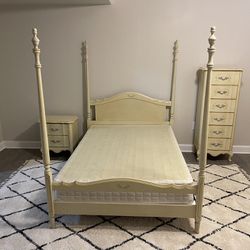 6Piece  1970’s French Provisional Vintage Style Bedroom Set