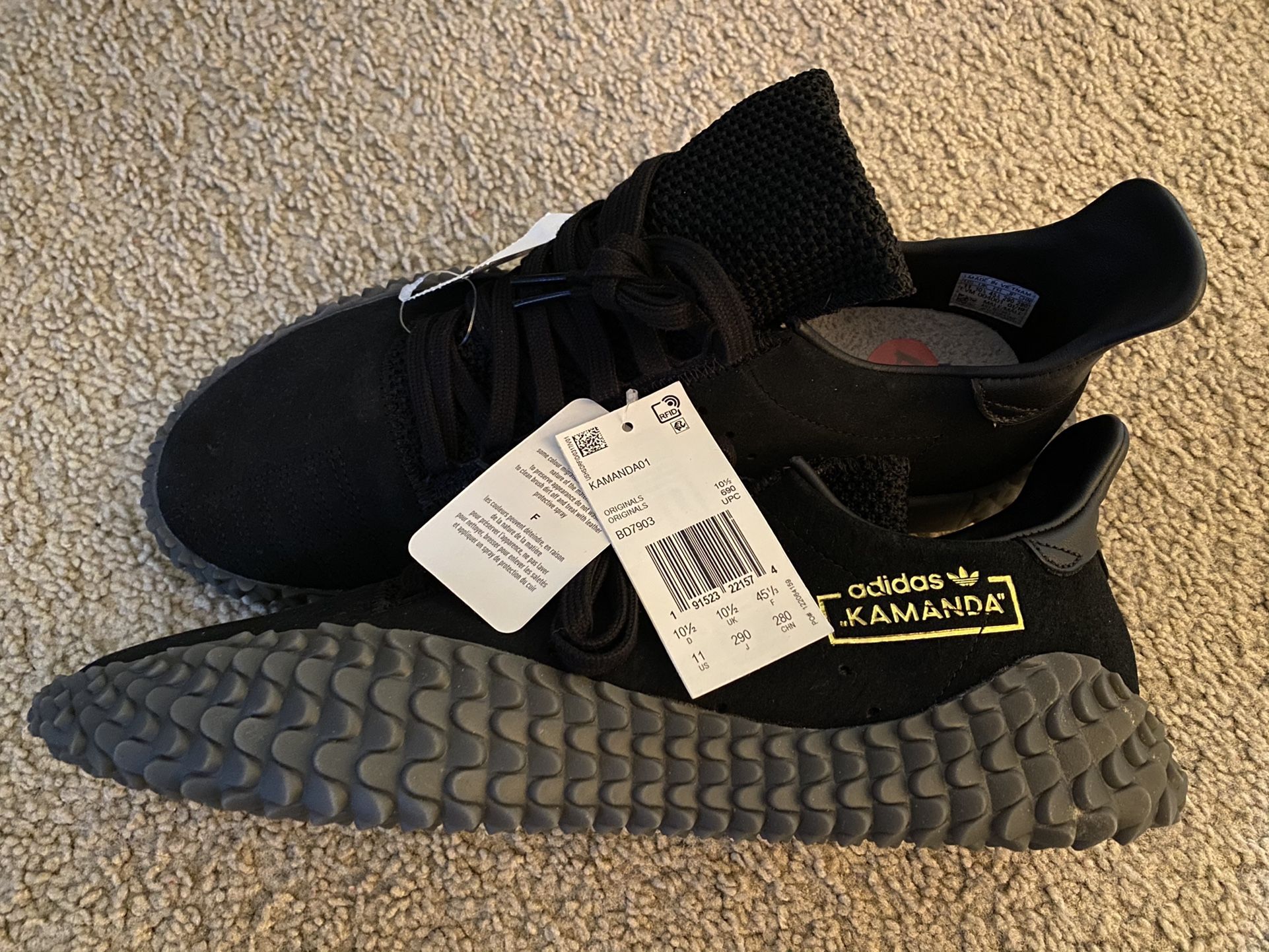 Adidas Kamanda (Size 11) 01 Men's Shoes Core Black Carbon BD7903