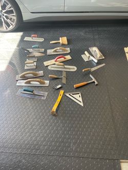 Assorted Used Concrete Finishing Tools Lot