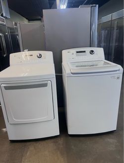 LG Top Load Washer + Electric Dryer Bundle — USED