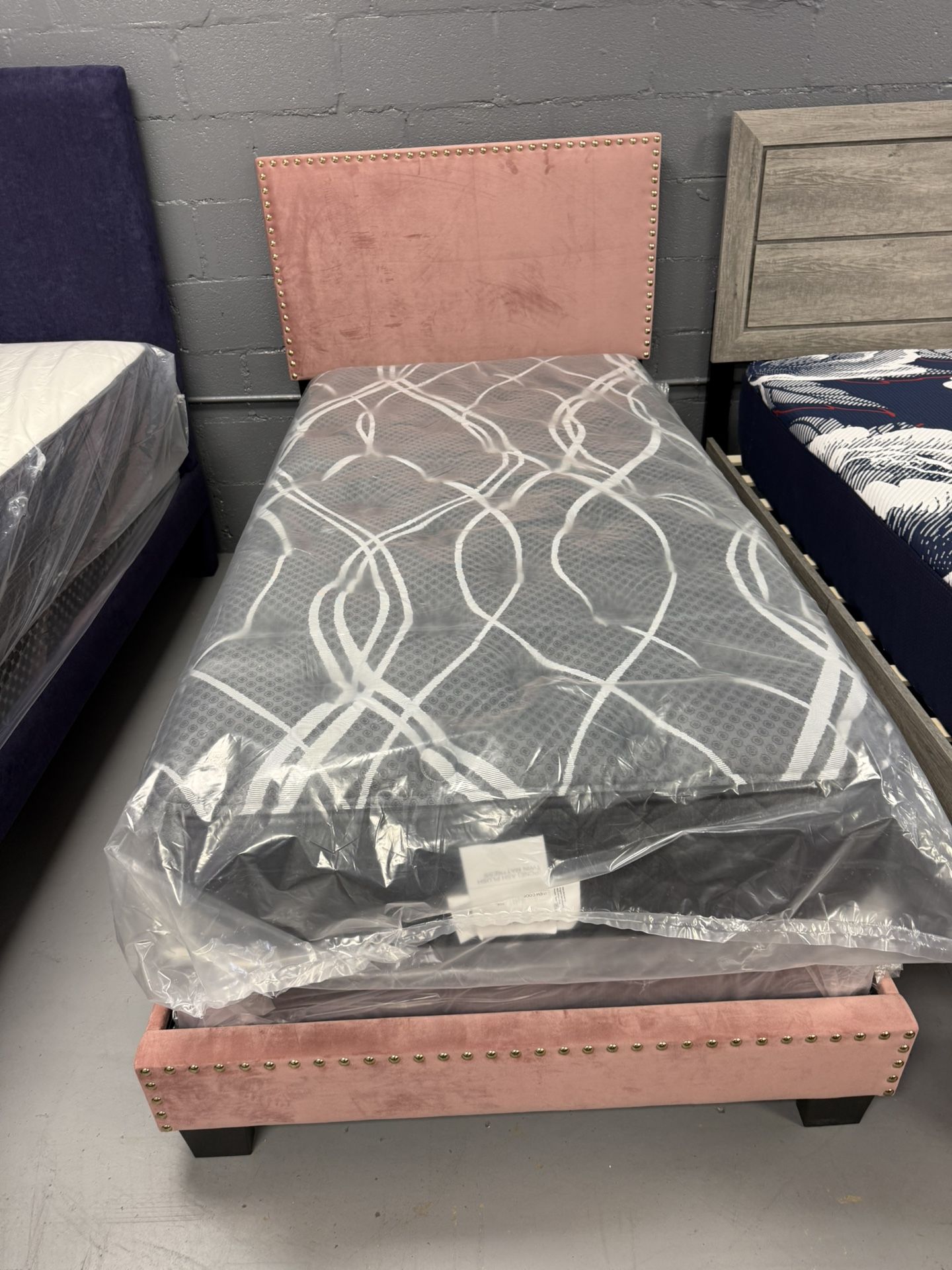 Twin Bed Frame With Mattress Set