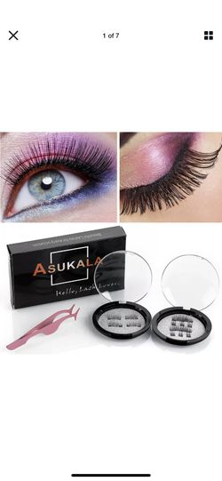 Magnetic Eyelashes Natural Look Flase Lashes Glue-Free Full Eye 3 Magnets 2 Pack USA Seller.