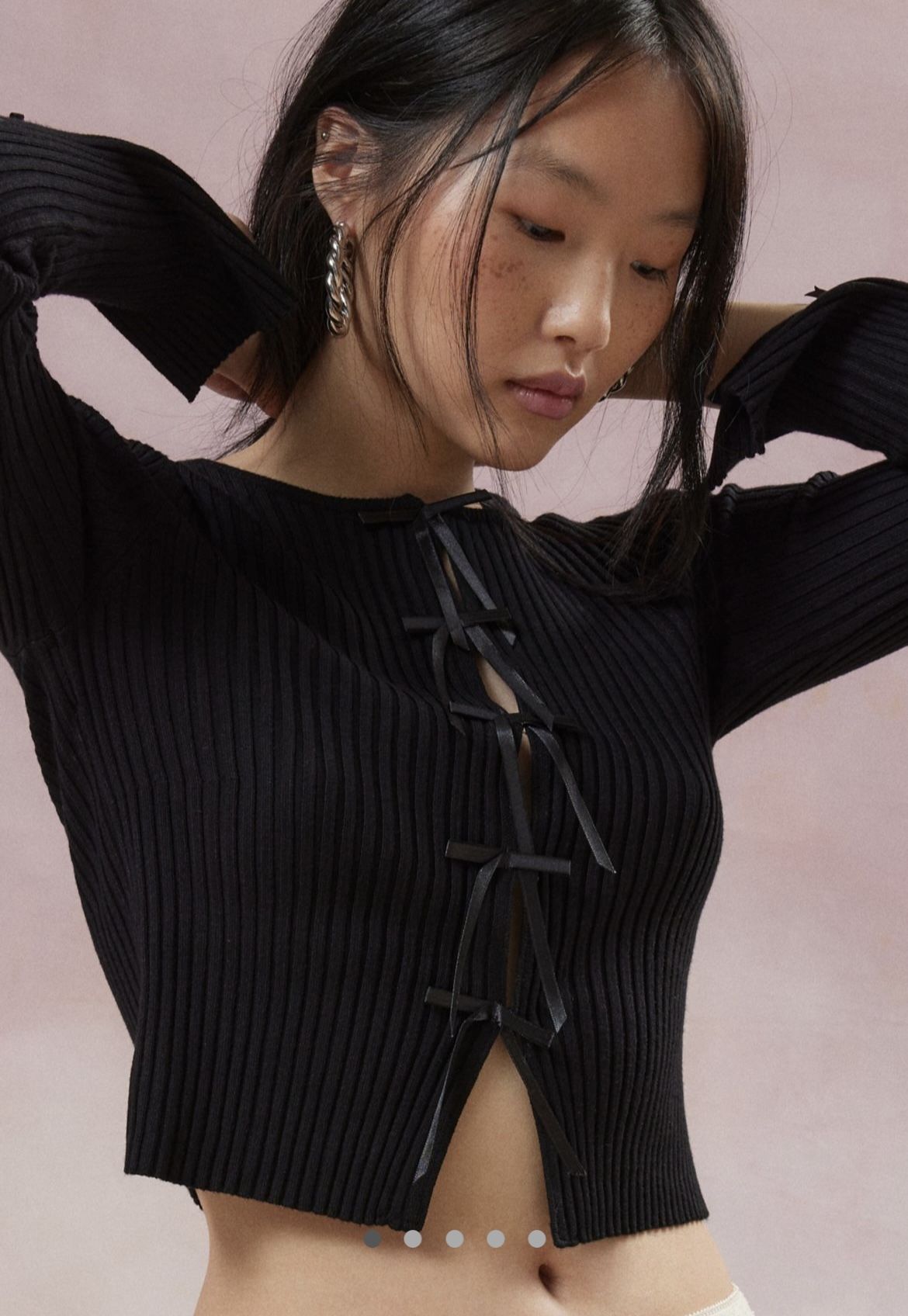 NWT Kimchi Blue Peyton Bow Cardigan – Black, Size Medium (Urban Outfitters)