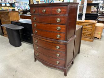 HIBRITEN FURNITURE Vintage Mahogany Finish Federal Style 7-Drawer Tall Dresser