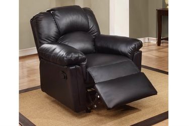 Black bonded leather recliner new