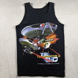 Vintage Terminator 2 T2-3D Universal Studios Men’s S Black Promo Tank Shirt #800