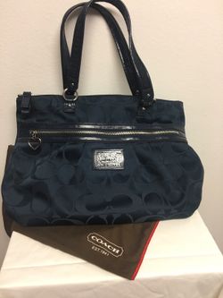 Navy Coach Poppy Daisy Tote