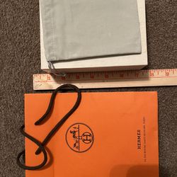 Hermes Gift Bag & Neiman Marcus Jewelry Pouch