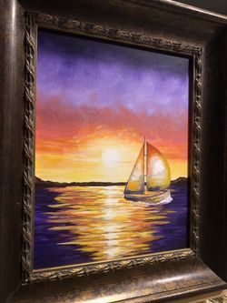 Acrylic Sailboat Painting