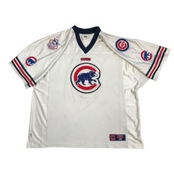 VINTAGE CHICAGO CUBS JERSEY SHIRT 3XL XXXL WHITE SPELL OUT BIG LOGO SAMMY SOSA