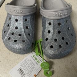 CROCS New Girl Size 1 - Glitter Clog