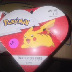 🆕️ 2 PAIR OF MENS POKEMON CREW SOCKS