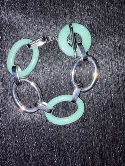 Stainless Steel Jade Link Bracelet