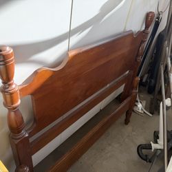 Wooden Bed Frame Twin Size Headboard Footboard side rails