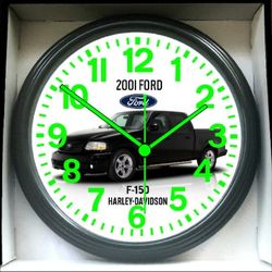 2001 ford f-150 Harley Davidson Truck Crew Cab Glow In The Dark Wall Clock New!