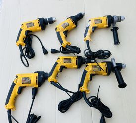 Lot of 7 DeWalt Corded Drills – For Parts or Repair