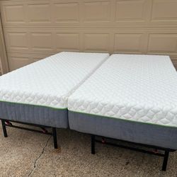 Cariloha Split King Mattresses PLUS Adjustable Bases