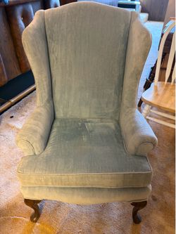 Powder blue wing chair