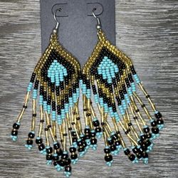 Handmade beaded Fringe Dangle earrings