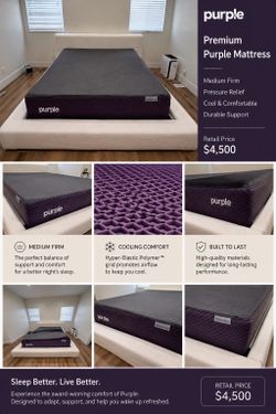 Purple RestorePlus Hybrid mattress KING sz