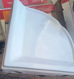 Daltile White Ceramic Corner Bathroom Shelf