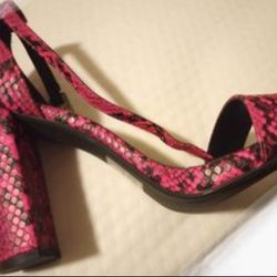 Pink Heels Sandals Snakeskin 