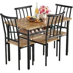 ❤️ Black Rustic Dining Room Set with Rectangular Table ( Seats 4 ) 
