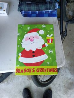 Season's Greetings Santa Christmas gift box