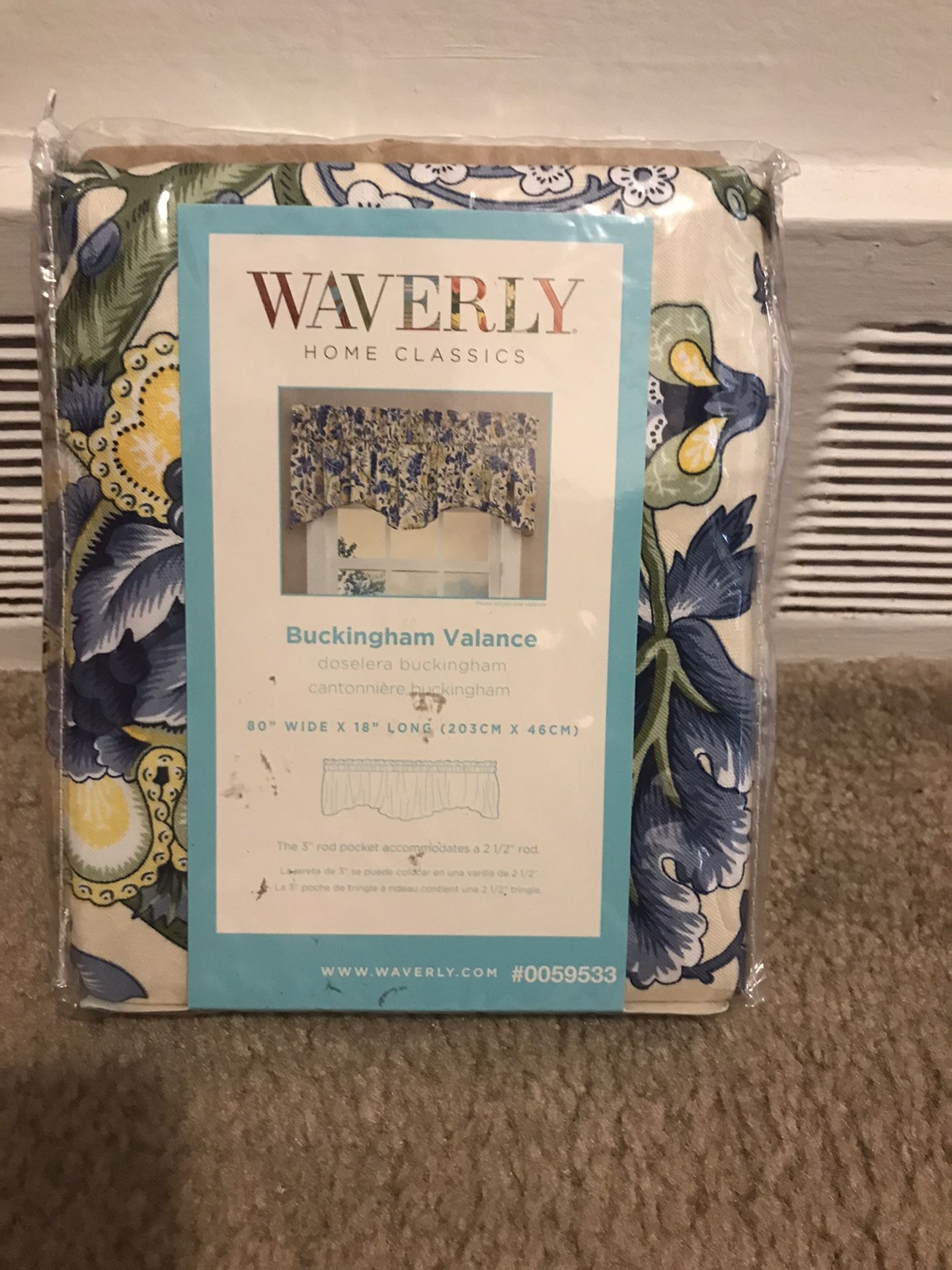 waverly home classics Buckingham valance 80’’ Wide X 18 Long ( 203 Cm * 46cm)