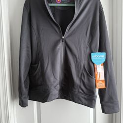 Pewter Fleece Scrub Jacket
