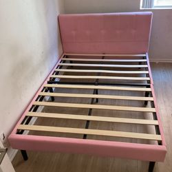 Pink Velvet Full Size Bed